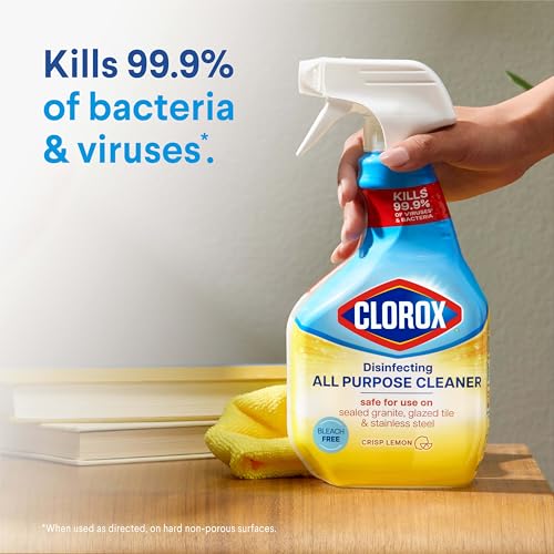 Clorox Disinfecting All-Purpose Cleaner 32 Oz and Disinfecting Bathroom Cleaner, Household Essentials, 30 Oz, Pack of 3