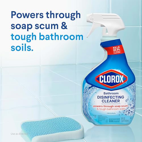 Clorox Disinfecting All-Purpose Cleaner 32 Oz and Disinfecting Bathroom Cleaner, Household Essentials, 30 Oz, Pack of 3