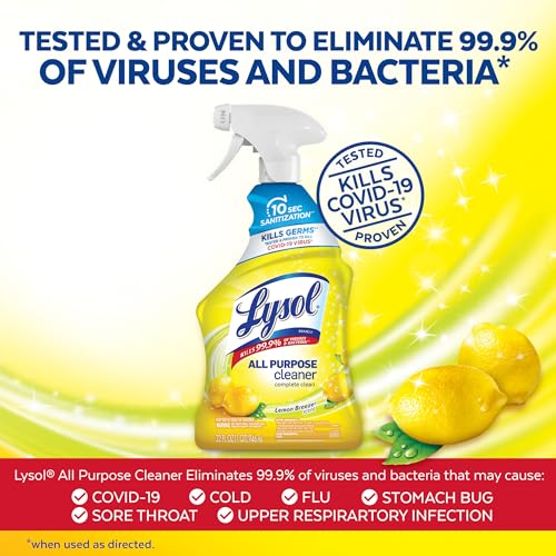 Lysol All-Purpose Cleaner, Sanitizing and Disinfecting Spray, To Clean and Deodorize, Mango & Hibiscus Scent, 32oz