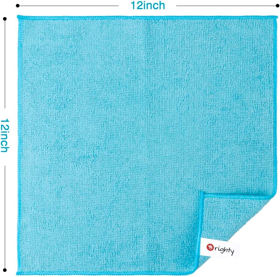 Orighty Cleaning Cloths Pack of 12, Highly Absorbent Microfiber Cleaning Supplies, Lint Free Cloths for Multiple-use, Powerful Dust Removal Cleaning Rags for House, Kitchen, Car Care(12x12 inch)