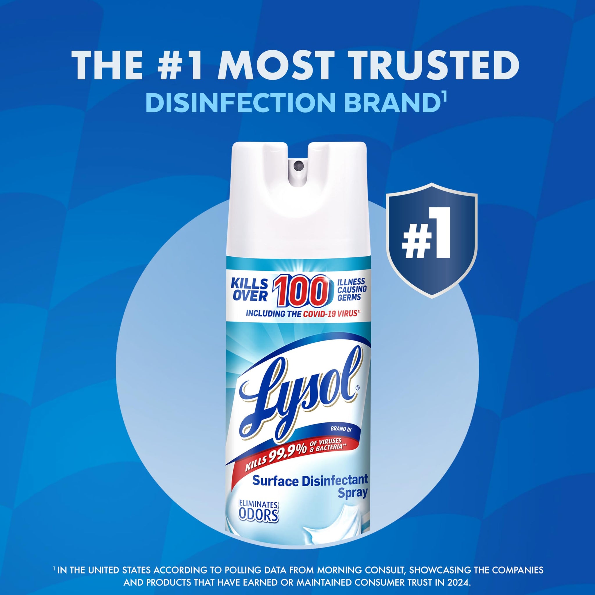 Lysol Disinfectant Spray, Household Essential Cleaning Supplies, Multi-Purpose Room Spray, Antibacterial Sanitizer Spray, Upholstery Deodorizer, Home and Bathroom, Crisp Linen,19 Fl Oz (Pack of 2)