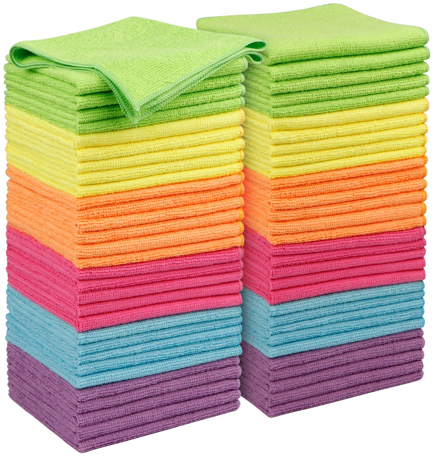 Orighty Cleaning Cloths Pack of 12, Highly Absorbent Microfiber Cleaning Supplies, Lint Free Cloths for Multiple-use, Powerful Dust Removal Cleaning Rags for House, Kitchen, Car Care(12x12 inch)