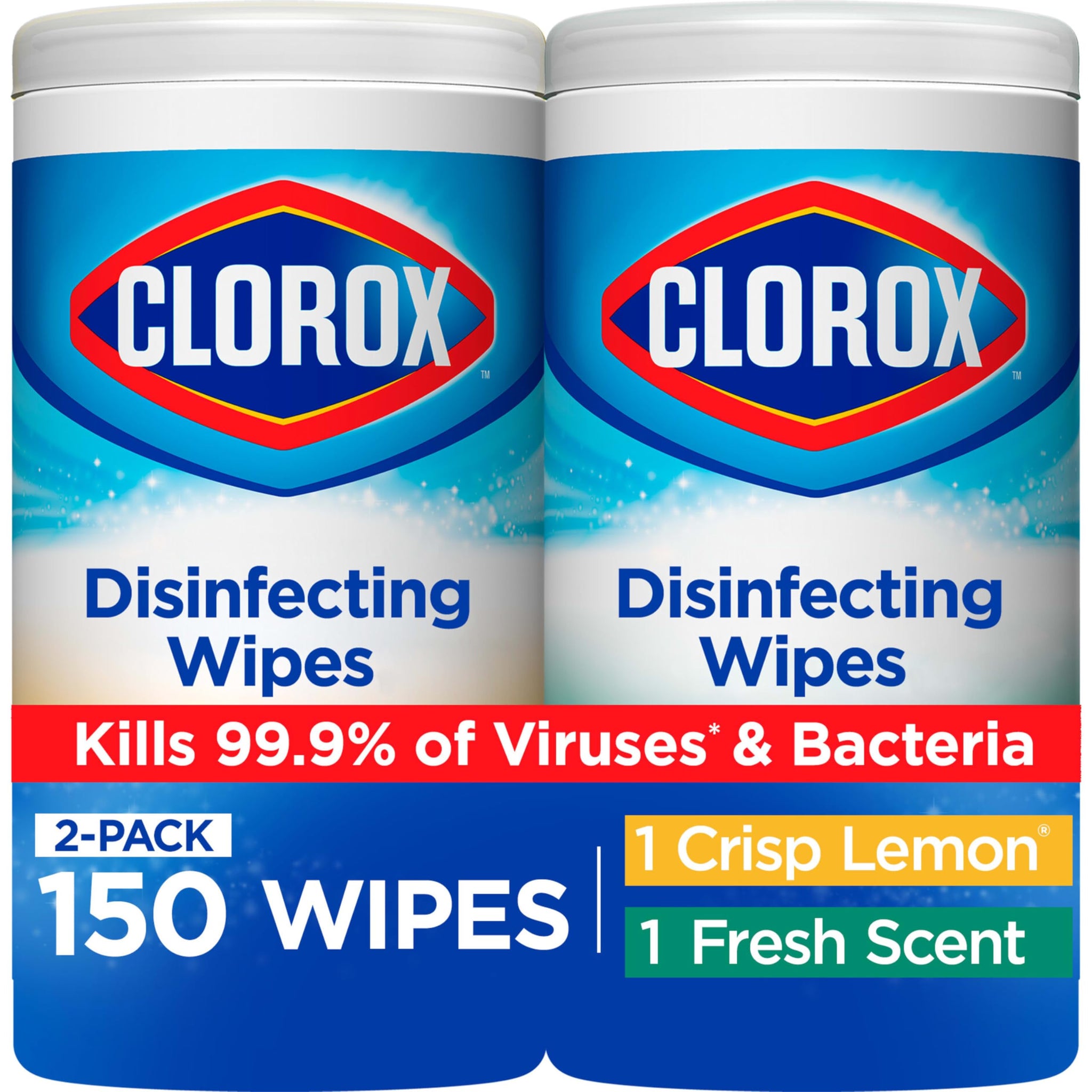 Clorox Disinfecting Wipes Value Pack, Bleach Free Cleaning Wipes, 75 Count Each, Pack of 4