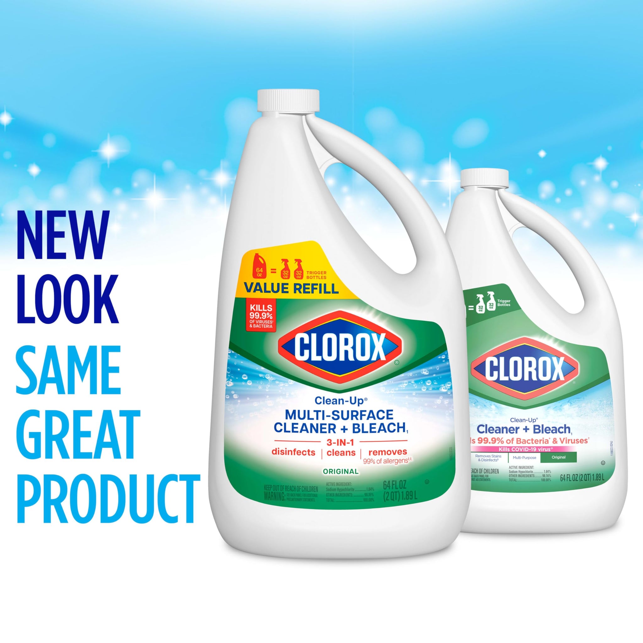 Clorox Clean-Up Cleaner + Bleach1 Value Pack, Household Essentials, 32 Fl Oz Each, Pack of 3